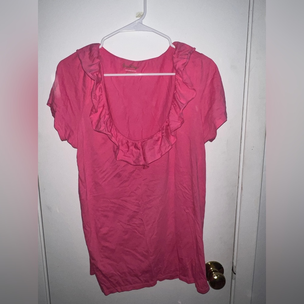 Lilly Pulitzer ruffle T-shirt size L